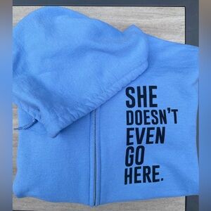 Official Mean Girls merchandise. Light blue hoodie size small.